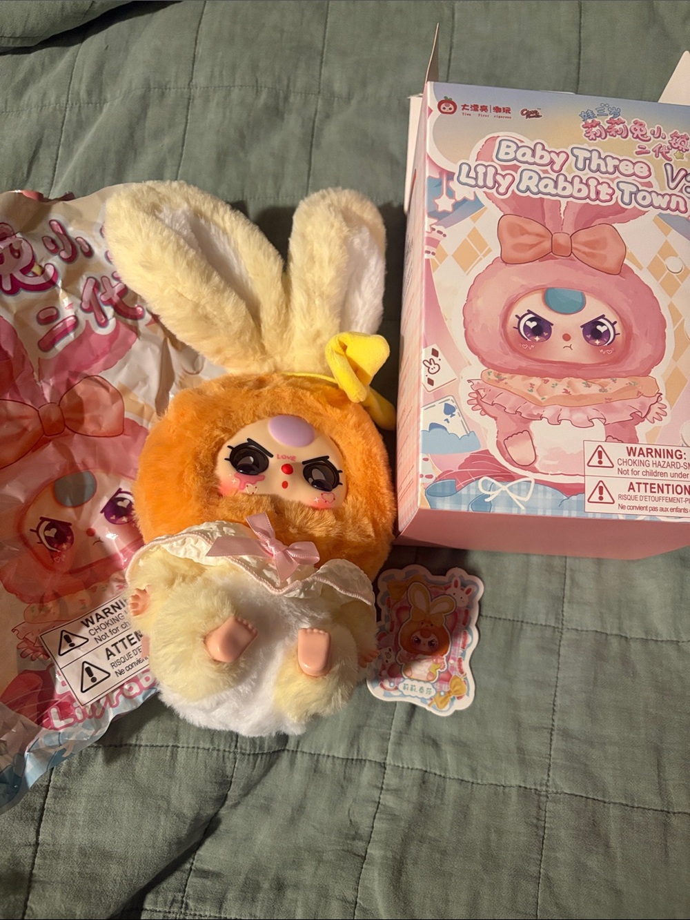 Lily Rabbit Plush Toy — Orange & Cream Bunny Doll